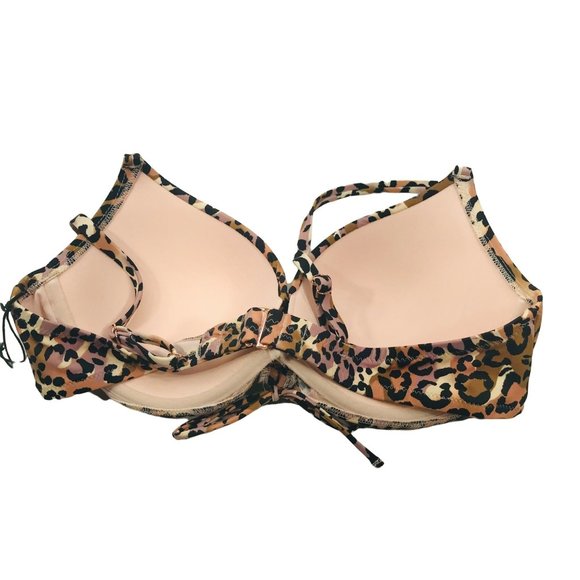 Shade And Shore Women's Sz 36C Underwire Lightly Lined Tie Front Bikini Swim Top - Picture 2 of 13